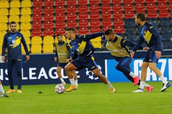 שחקני מכבי ת"א באימון הערב // צילום: באדיבות מכבי ת"א